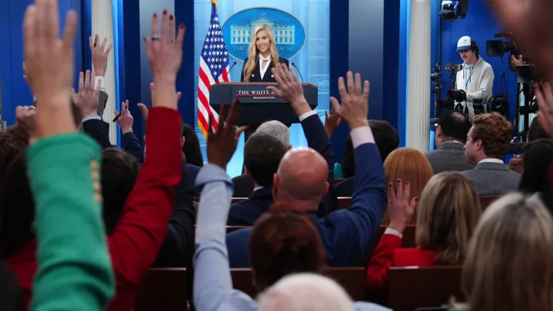 Katie Zacharia, Trump's new White House press secretary, makes a brief appearance before reporters